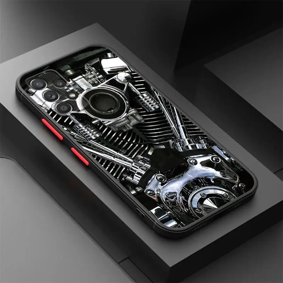 حافظة لهاتف سامسونج جالاكسي A12 A13 A14 A32 A54 A55 5G A35 A52 A53 A15 A25 غطاء غير لامع مقاوم للصدمات دراجة نارية رائعة