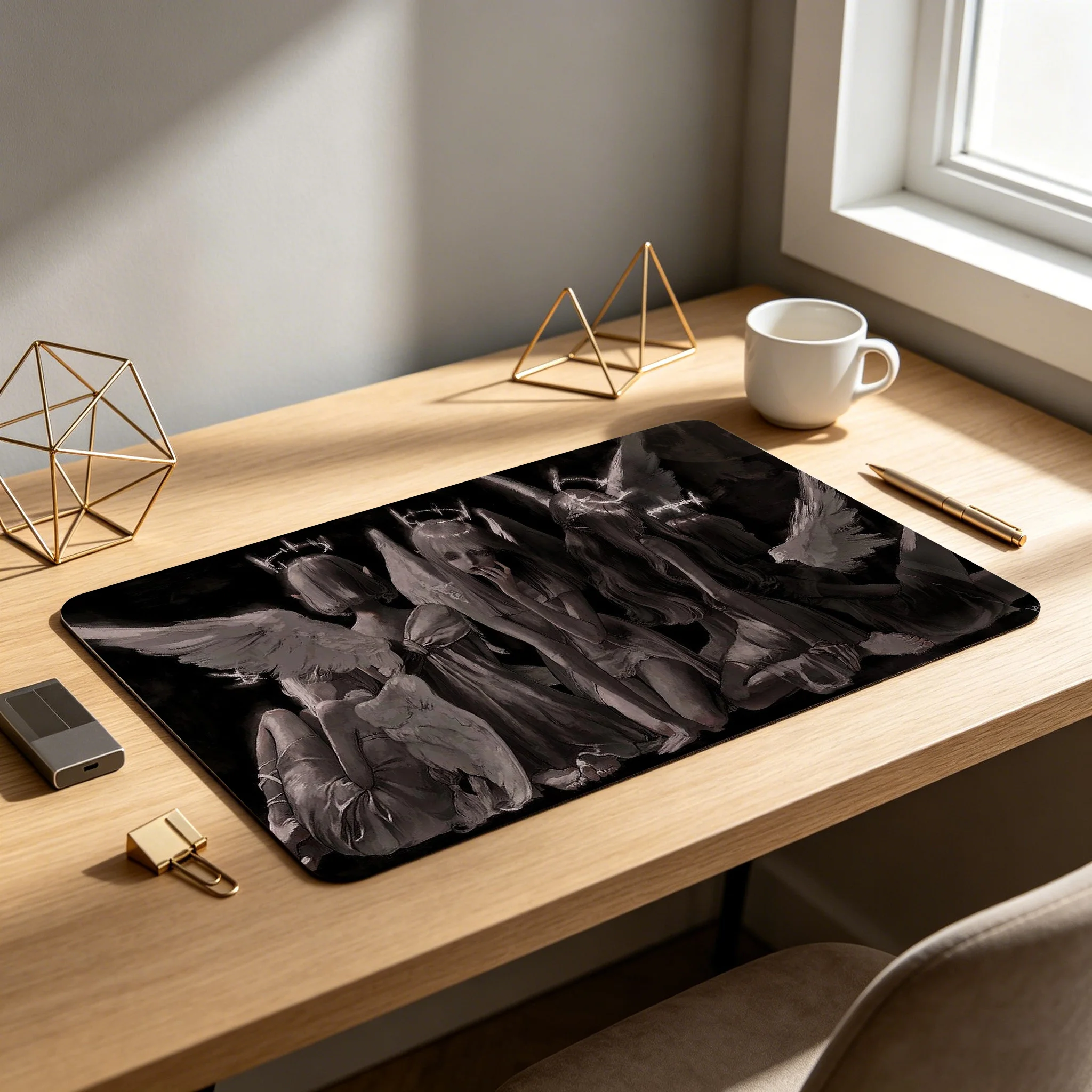 XXL Sword Gaming Mouse Pad Black Keyboard Mat Long DeskMat Dark Art Non-Slip Home Computer Accessories Gothic Cross Art Mats