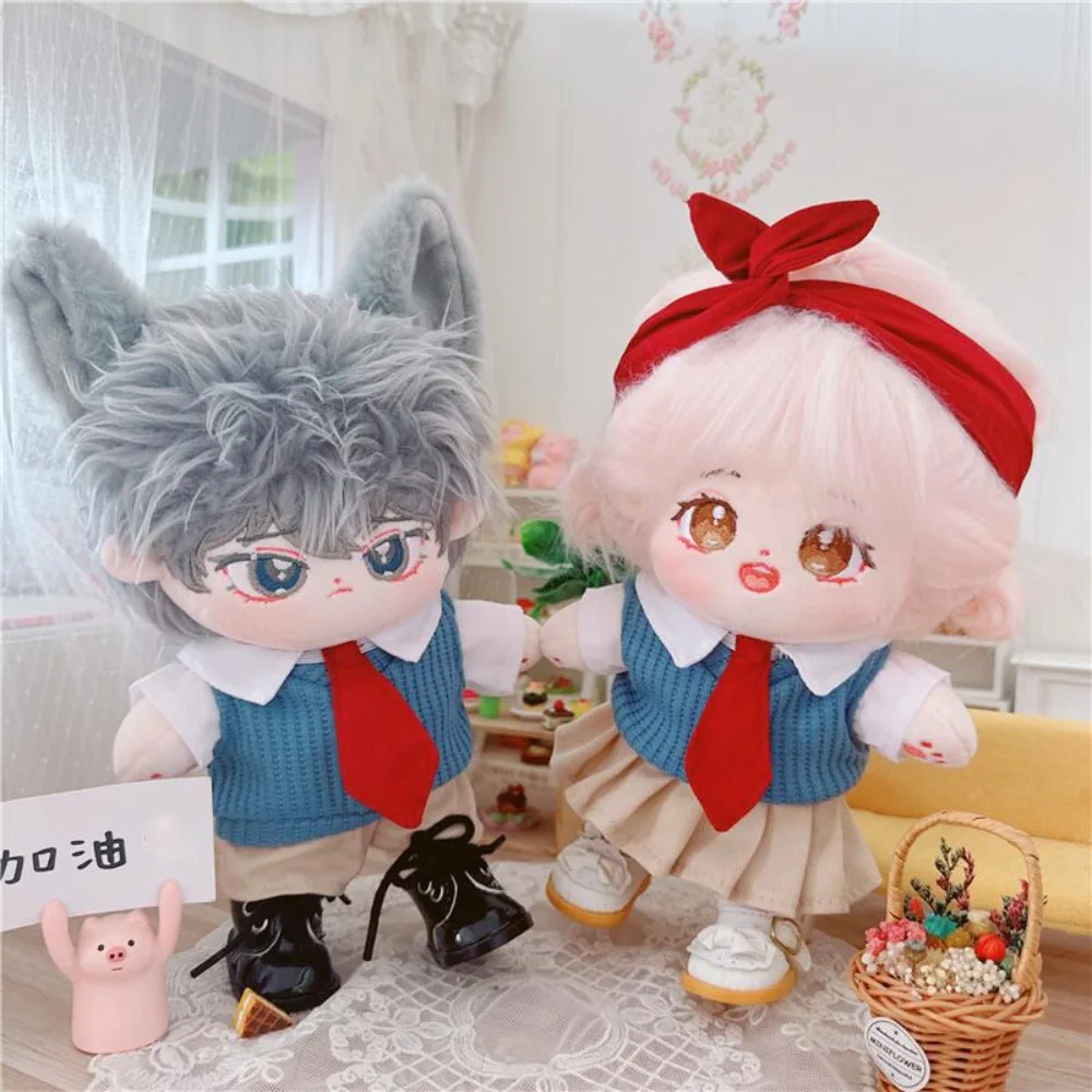 

School Uniform Cotton Doll Clothes Set Jk Skirt Dress Cotton Doll Suit Kawaii Dress Up Plush Dolls Clothes Doll Accessories