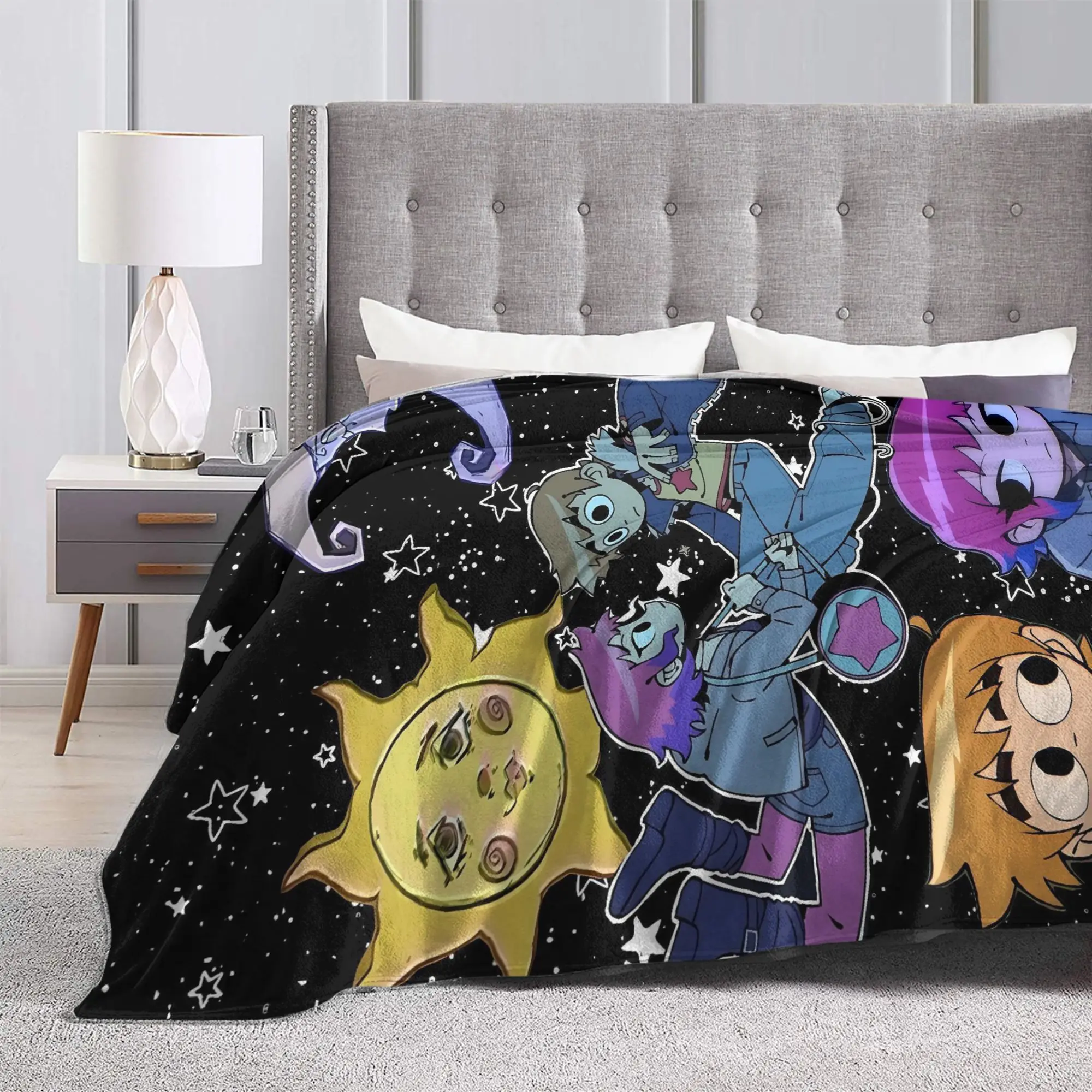 Scott Pilgrim Sun Moon Scene Soft Warm Blanket  Girls Boys Plush Throw Blanket Fluffy Outdoor Flannel Bedspread Sofa Bed Cover