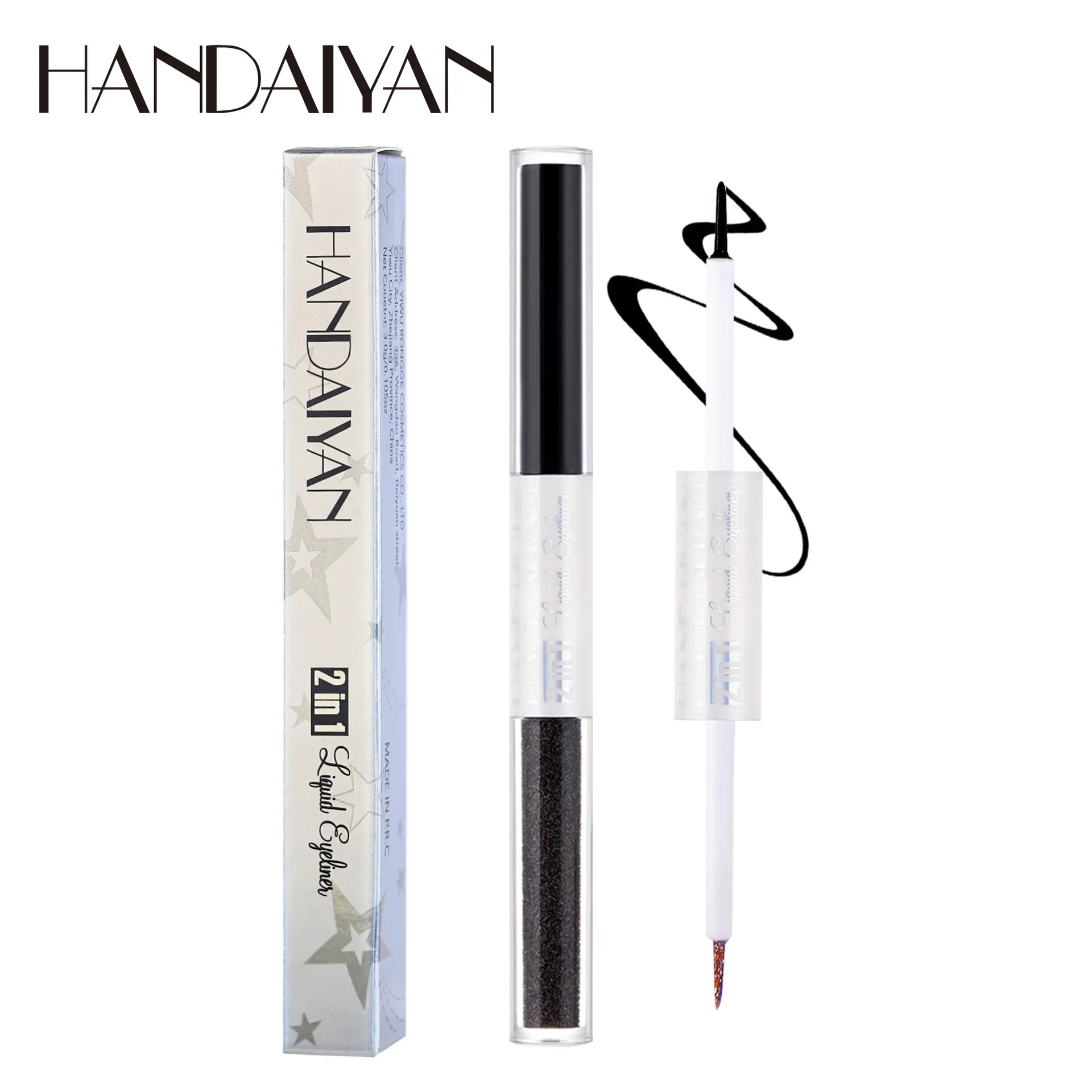 HANDAIYAN nouveau Double tête Eyeliner ombre à paupières ensemble miroitant paillettes durable imperméable mode 2 en 1 liquide ombre à paupières cosmétiques