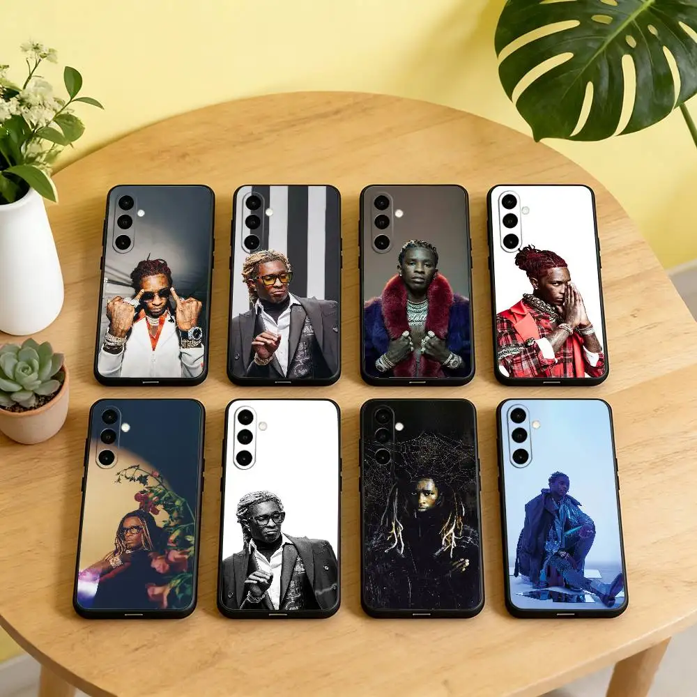 Capa de telefone Young T-Thug Rapper em silicone preto macio para Samsung Galaxy A73, A72, A71, A70, A53, A52, A51