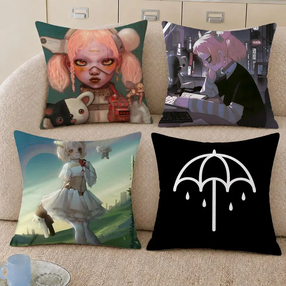 Band Bring Me The Horizon BMTH Cushion Cover Decorative Pillowcase Soft Short Plush Cozy Durable Sofa Home Decor Items Gift