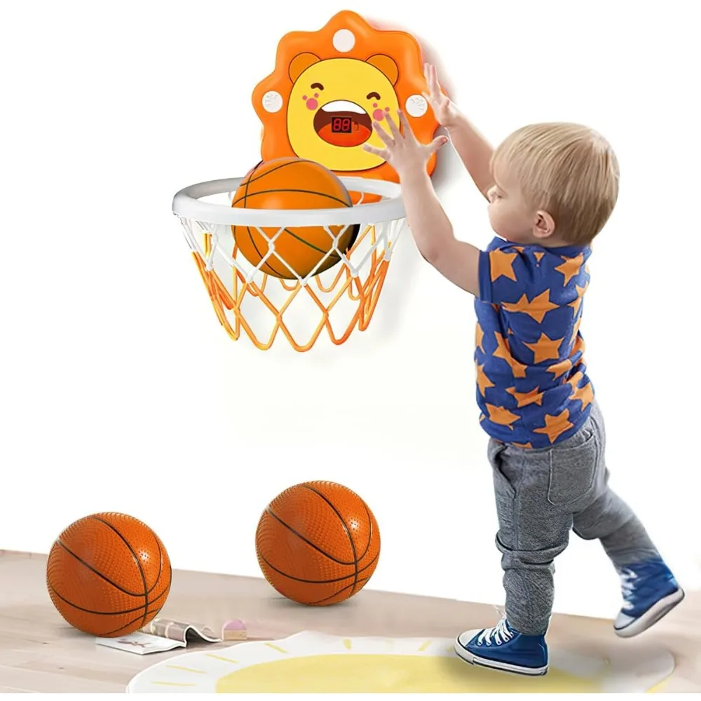 1Set Toddler Indoor Mini Basketball Hoop Toys, Adjustable Height, Space Saving, Christmas Birthday Gift, Boys Toys, Toddler Toys