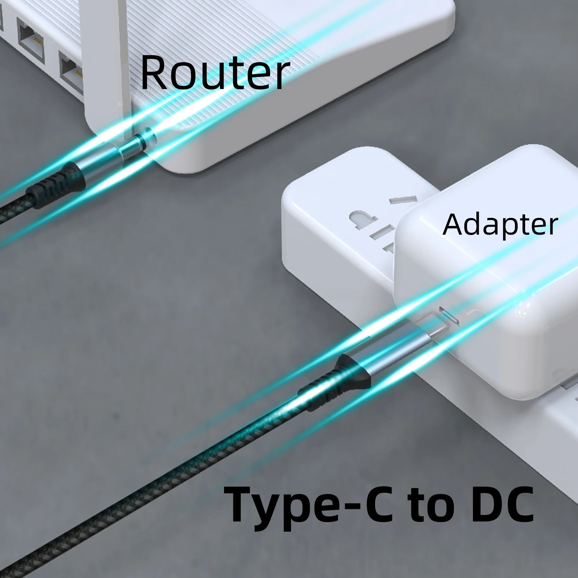 USB C to DC 5.5 mm x 2.1 mm power cord for laptops (5521), aluminum alloy USB Type C male input DC 5.5 x 2.1 mm male power cord