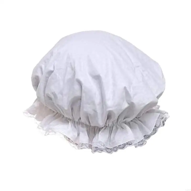 Y3NE Breathable Satins Lace Bonnet for Maid Wear Comfort Hat for Lady Maid Outfit