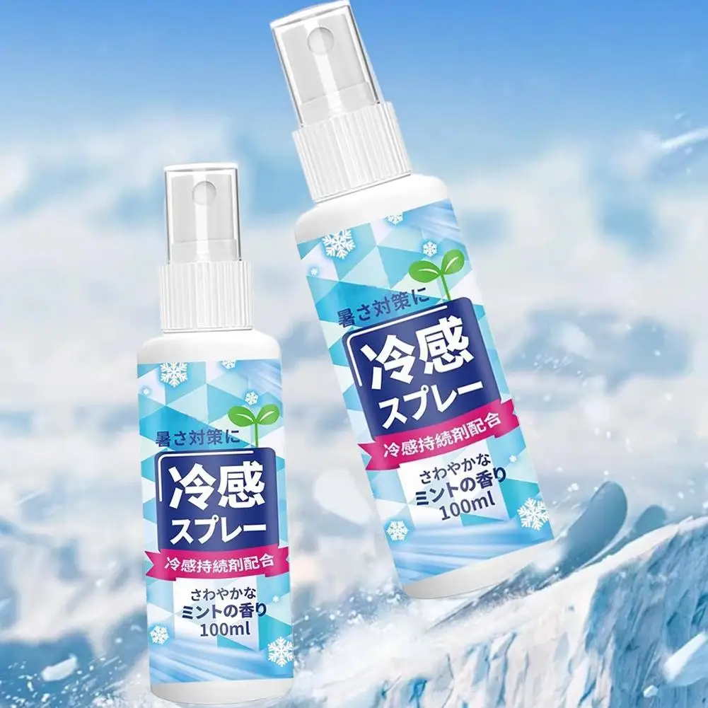 

1/2Pcs 100ml Summer Cooling Spray Portable Ice Feeling Clothing Training Relief Long-lasting Hydrating Cool Spray For Face& Body