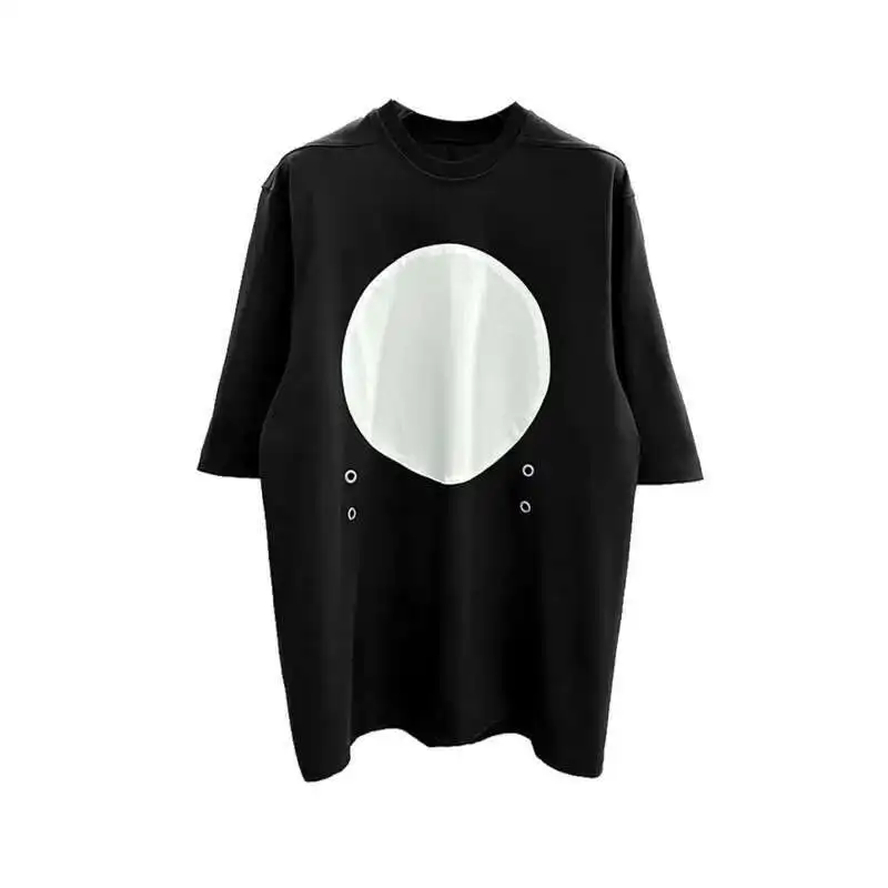 HKSH Summer New Men's Tide Large Size Loose T-shirt Circle Panel Patchwork Tops Chic Punk Streetwear RO Style Cotton Tees HK1963