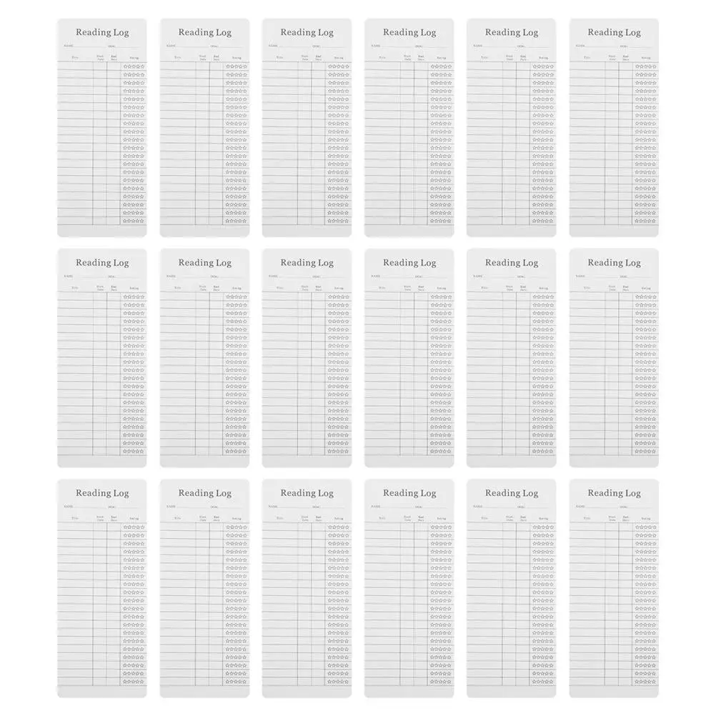 25Pcs Multifunctional Bookmark Reading Log Book Tracker Library Card Design Bookmarks for Reading Lovers Book Tracking Bookmark