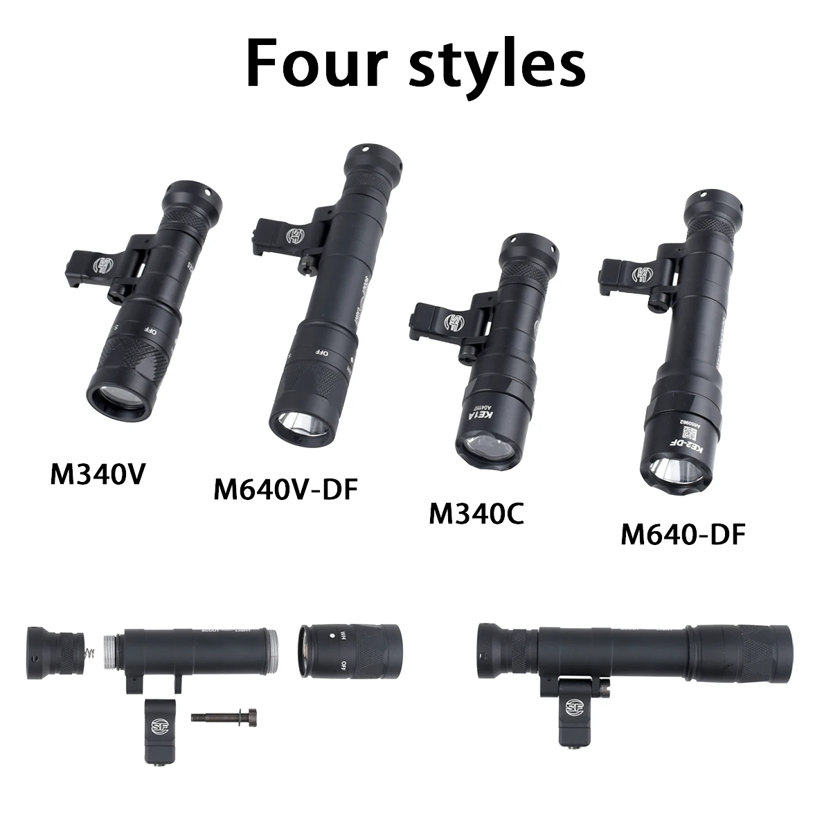 

Tactical Surefire M600 M340 M640 DF Flashlight M340V Led Scout Light 20mm Rail M-LOK Mount with Battery Airsoft Hunting SF Lamp