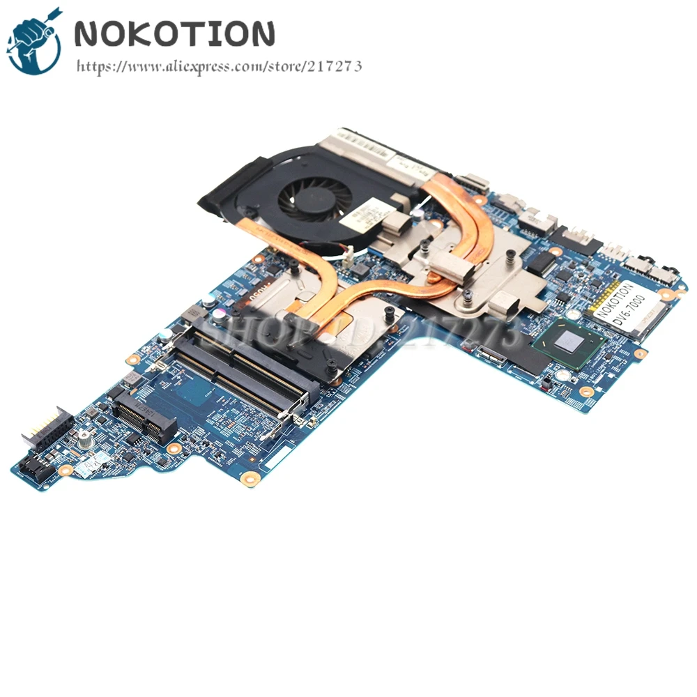 NOKOTION Laptop Motherboard For HP Pavilion DV6 DV6-7000 682168-001 682170-001 MAIN BOARD HM77 DDR3 GT630M+Heatsink