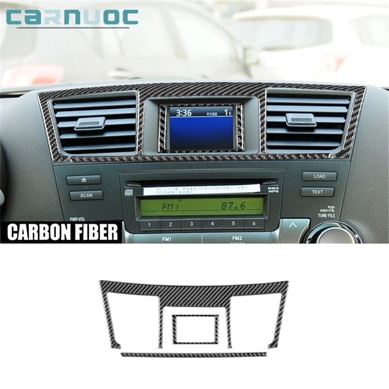 

Carbon Fiber Central Air Vent Stickers For Toyota Highlander 2008 2009 2010 2011 2012 2013 Car Interior Decorative Accessories