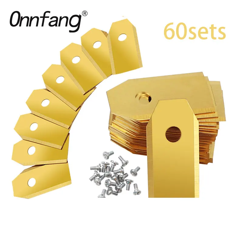 

9-60pcs Lawn Robot Blade Titanium Plating Lawn Mover Replacement Blade For Husqvarna Automower/Gardena Moving Machine Essential