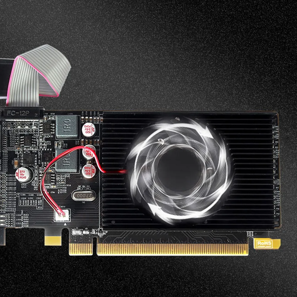 !DT~D959HD7450 Graphics Card 64Bit 2GB GDDR3 PCI-E 2.0 X16 -Compatible VGA DVI-I Video Card for Radeon HD 7450 2G 64 Bit