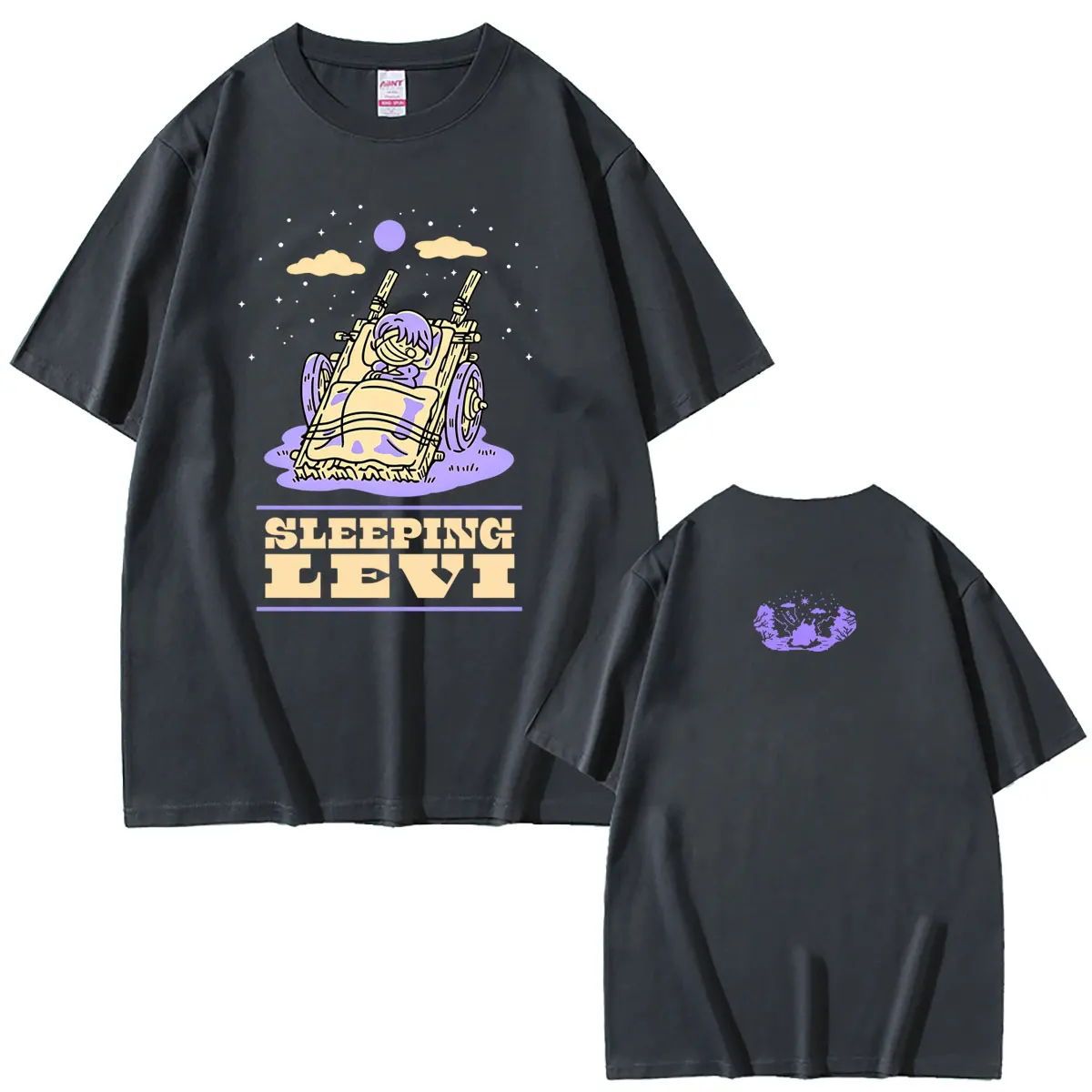 Anime „Attack on Titan“ Levi Ackerman T-Shirt im gleichen Stil für Männer und Frauen, Manga, lässiges, humorvolles T-Shirt, Herren, 100 % Baumwolle, Oversized-T-Shirt. – Detail 4