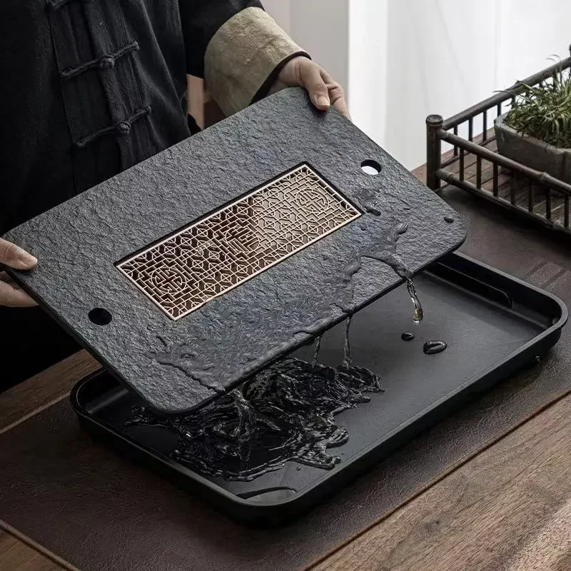 Light Luxury Tea Table Tray High Quality Chinese tea TrayTea Set Board Drainage Water Storage Tea BoardTea Table Accessories