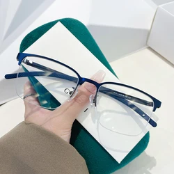 High Quality Men's Glasses Frame Semi-rimless Blue Light Blocking Glasses Women Rectangle Shape Eyeglass Frame for Women