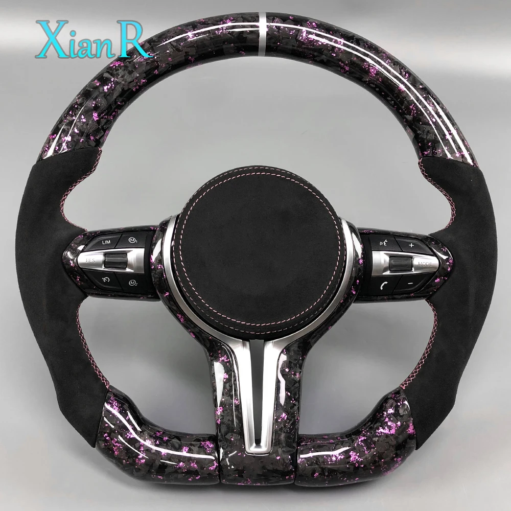 

Индивидуальное розовое рулевое колесо из кованого углеродного волокна для BMW 3 серии 5 F10 F30 F31 F32 F20 E92 E60 E71 E70 M3 M4 M6