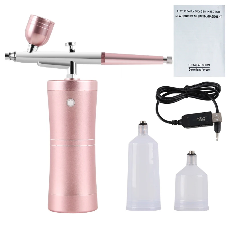 

Facial Mini Airbrush Water Oxygen Injector Tens Machine Pads Compressor Nano Atomizer Sprayer Makeup Infusion Set Skin