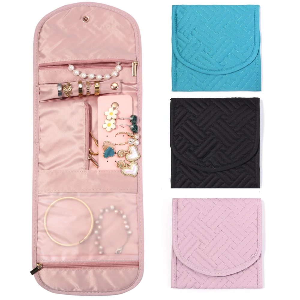 Foldable Jewellery Roll Convenient Jewellery Organiser Jewellery Bag Cosmetic Bag Jewellery Display Travel Home Folding Bag
