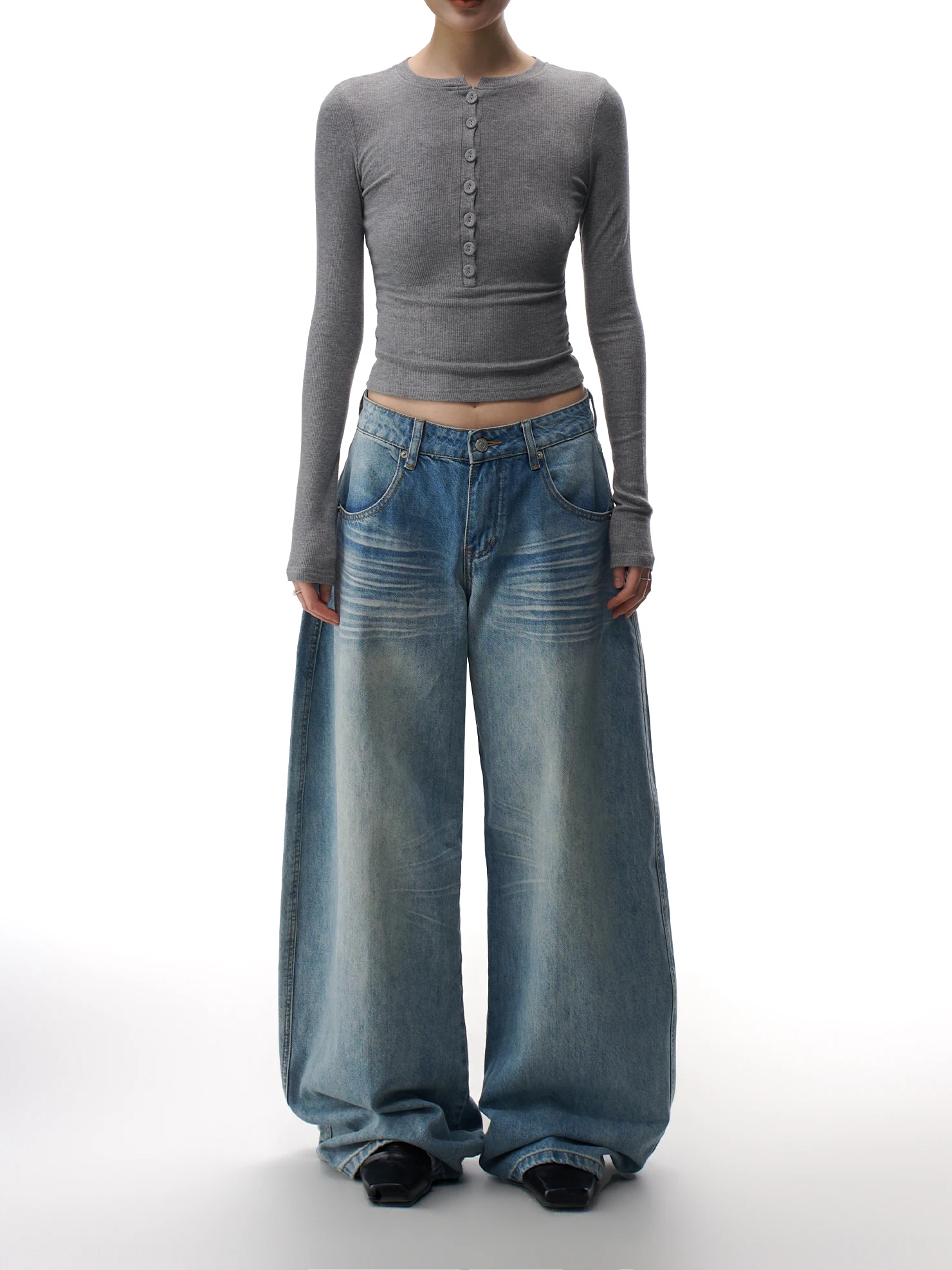 

Low Waist Wide Leg American Sle Jeans Women's Spring New Vintage Spicy Girl Loose Straight Floor-Length Pants