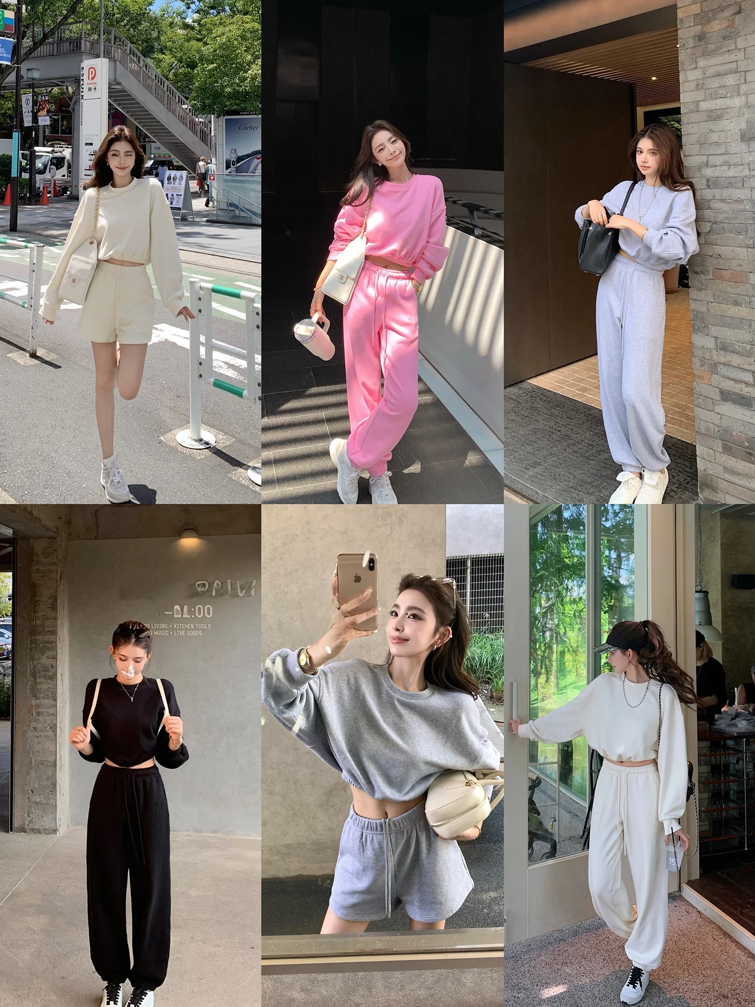 

Комплект из двух предметов: хлопковый свитшот и брюки в американском стиле от Lilylikes – удобный, дышащий женский костюм