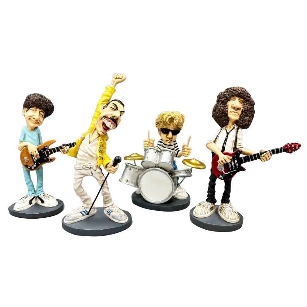 Set of 4pcs Hand Painting Resin Art Statue Queen Group Classic Nostalgic Collection Figurine for Table Decor Craft Art Sculpture