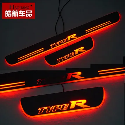 Pedal Protection Strip Door Sill Strip With Light LED Streamer Welcome Lamp For HONDA Civic 10th 11th 16-20