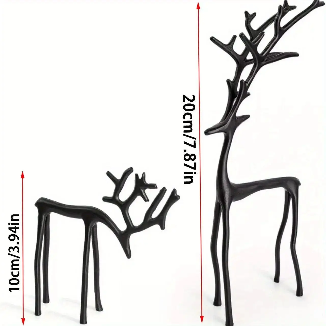 Reindeer Statue Set of Two, Christmas Decoration Ornament, Festive Holiday Decor, Perfect Xmas Gift, Home & Office Accent