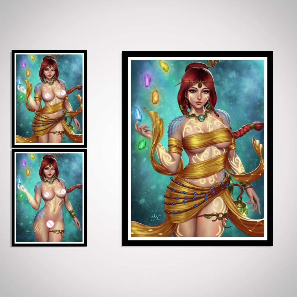 

Nu Wa Cartoon Anime Art-Poster Picture Decor for Living Room, Custom Home Decoration Prints, Silk Wall