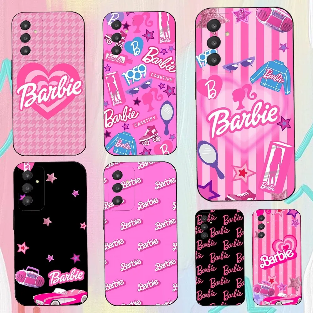 B-Barbie Girl Pink Phone Case For Samsung Galaxy A52 A12 A51 S21 Edge S22ULTRA S23 S20LITE Plus Ultra Black Cover