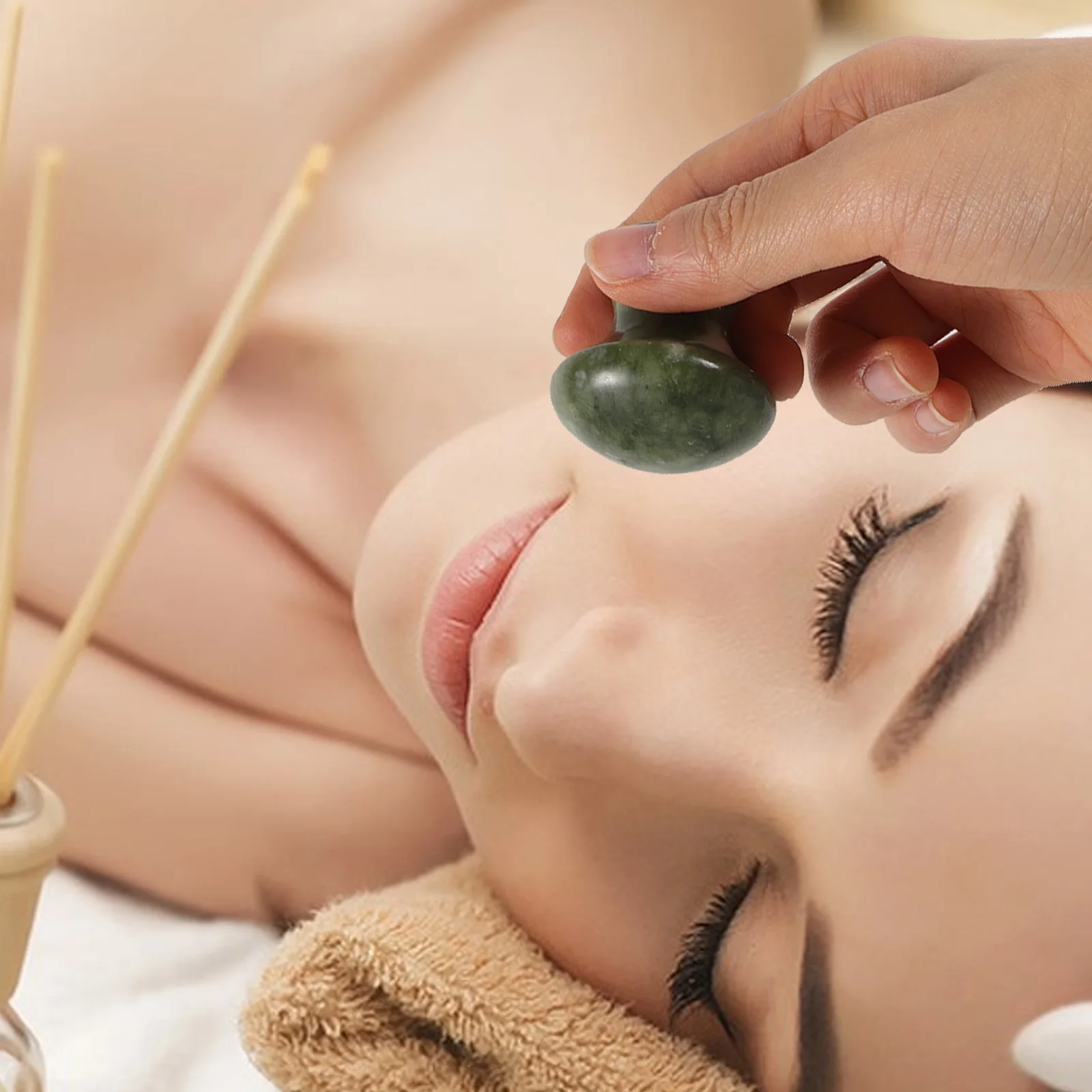 اليشم الفطر شكل مدلك الوجه غوا شا حجر للوجه الجلد كشط أداة المحمولة الأخضر تدليك الصخور للعناية بالبشرة