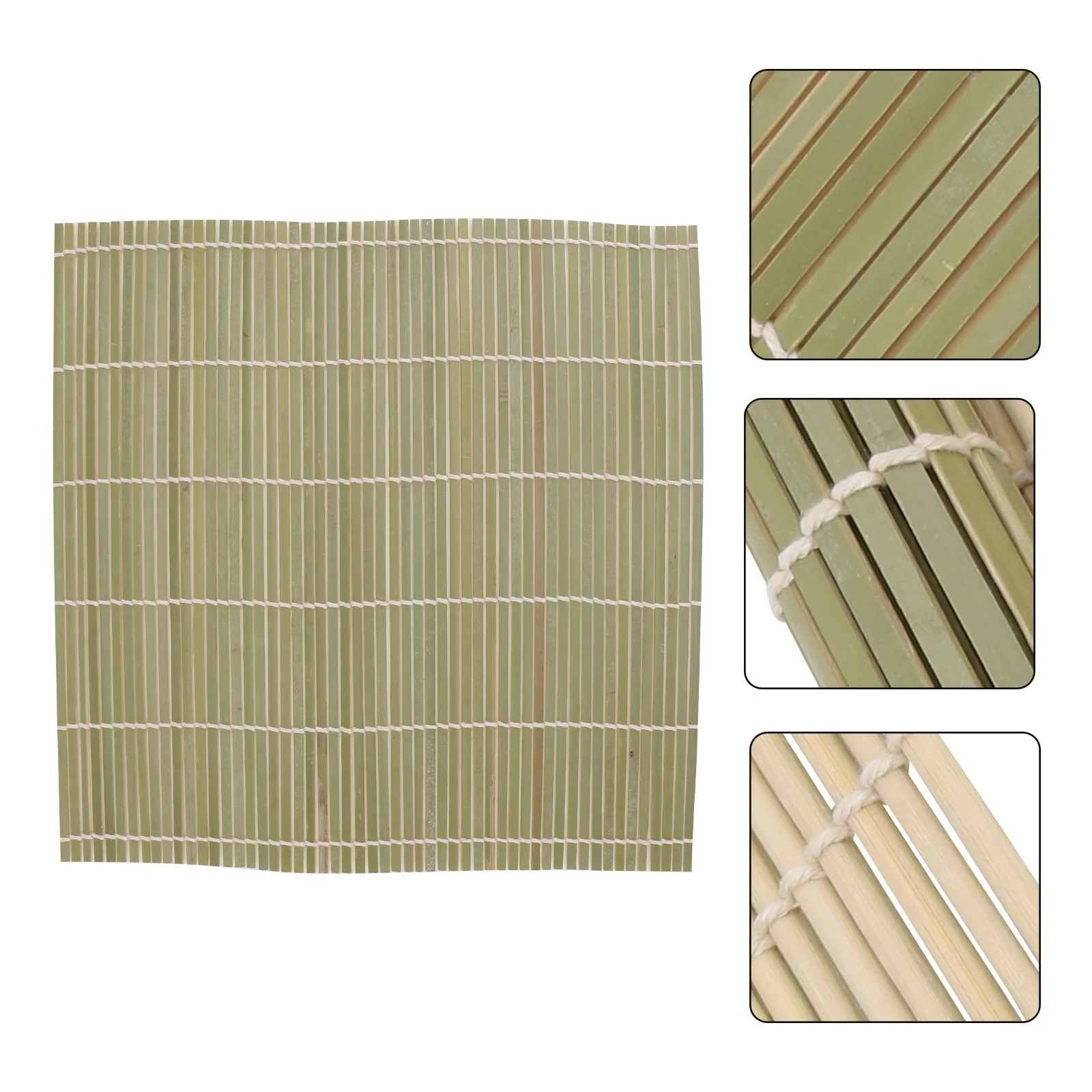 1 Pieza de Esterilla de Bambú Verde para Enrollar Sushi, Herramienta para Hacer Sushi, Fácil de Limpiar, 30x30cm, Perfecta para Rollos de Maki Caseros