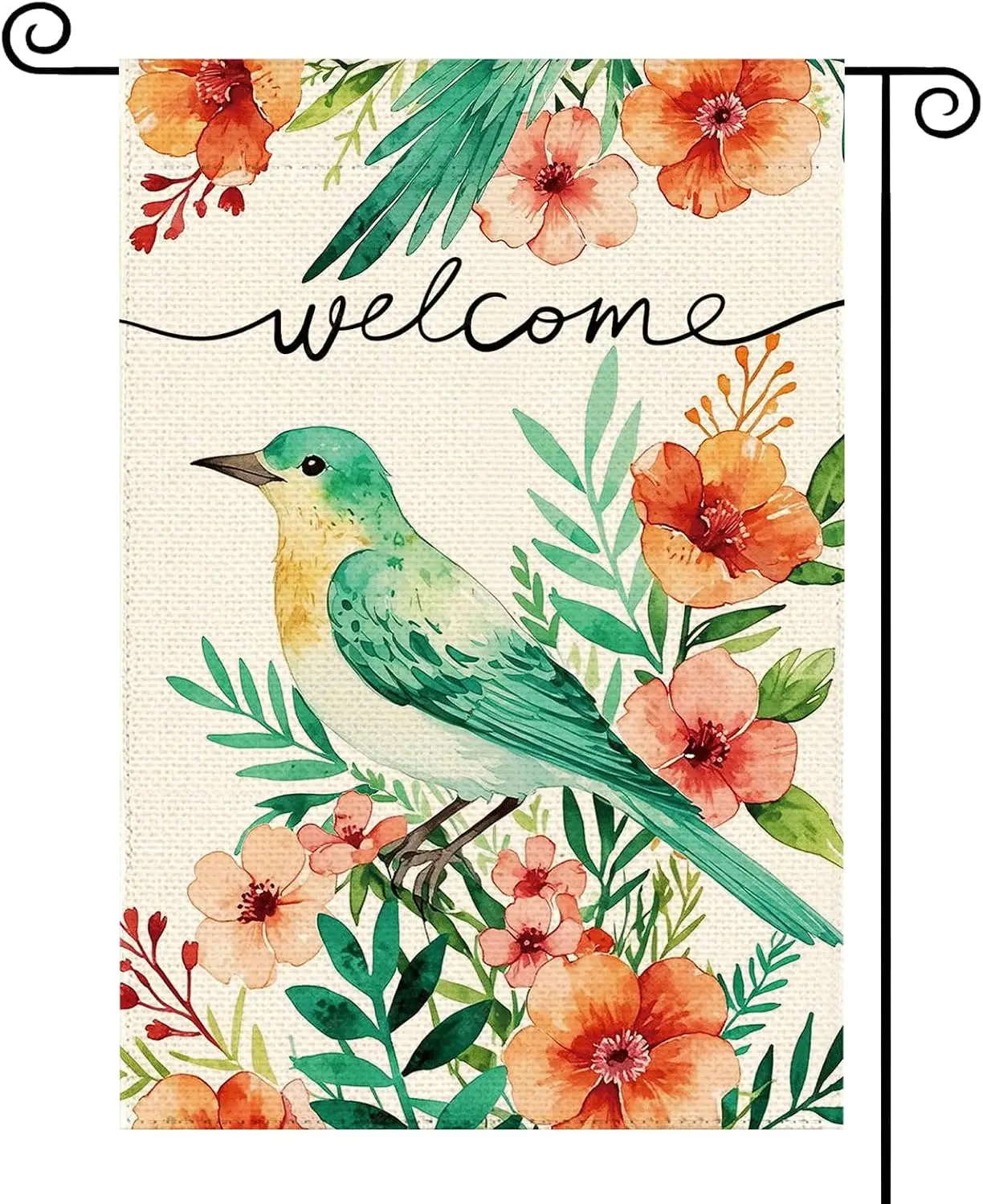 Spring Summer Bird Floral Garden Flag 12 x 18 Inch Double Sided Vertical, Outside Seasonal Flower Burlap Small Welcome Flags yyi