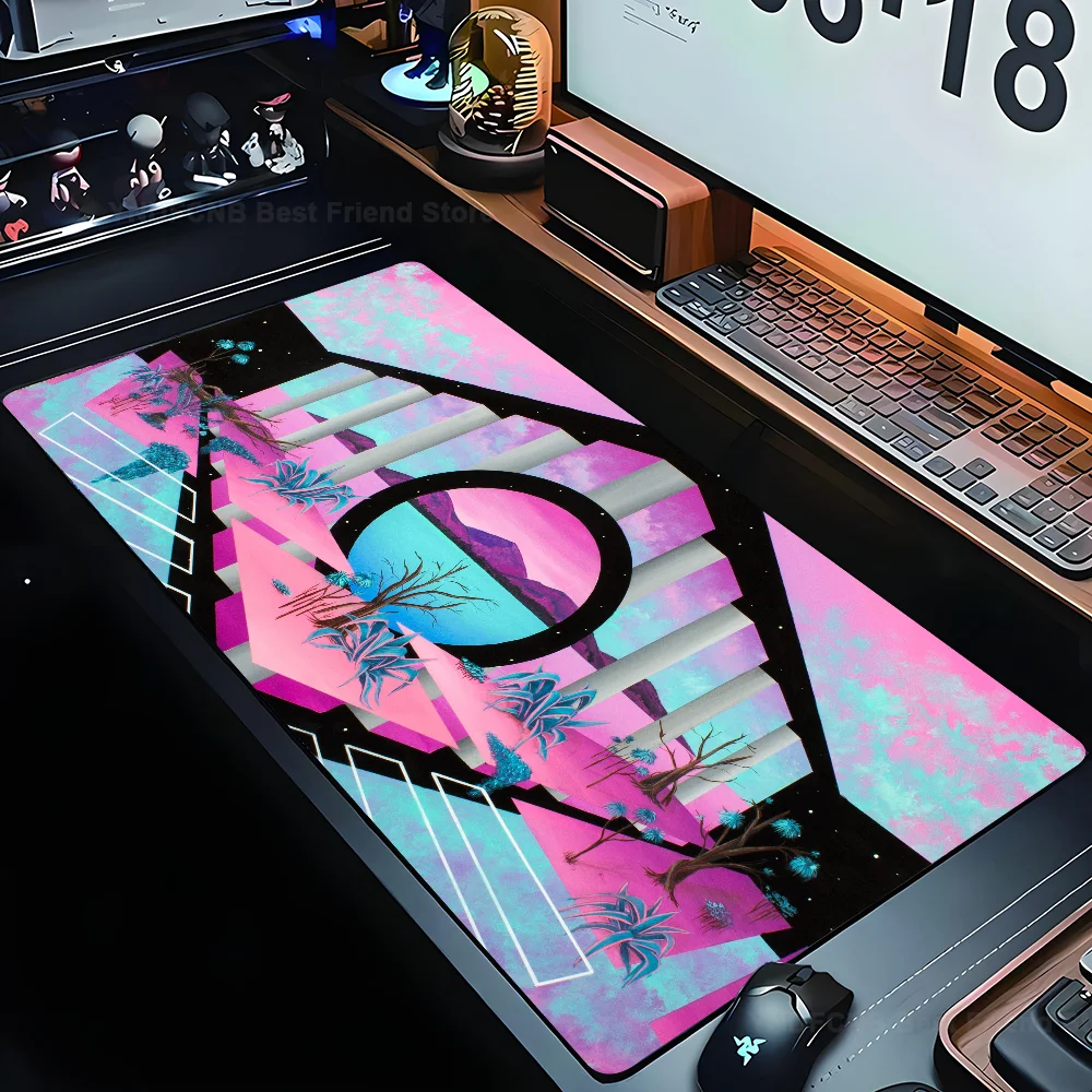 Vaporwave Abstract Mousepad Mouse Mat Desk Mat With Pad Gaming Accessories Prime Gaming XXL Keyboard Pad