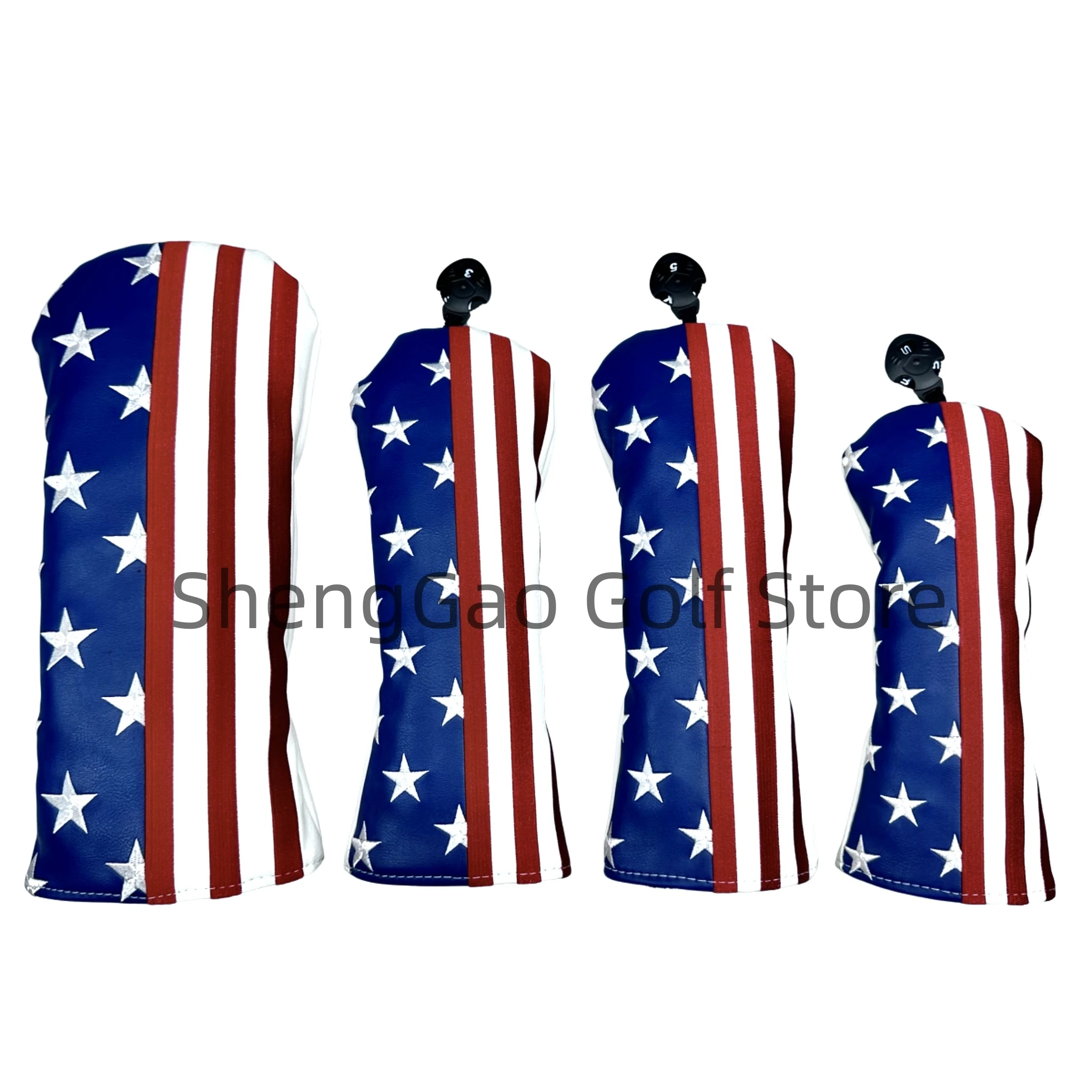 Golf American Flag pattern Head cover Driver Head Covers Fairway Wood Head Covers Hybrid Head Covers Putter Cover