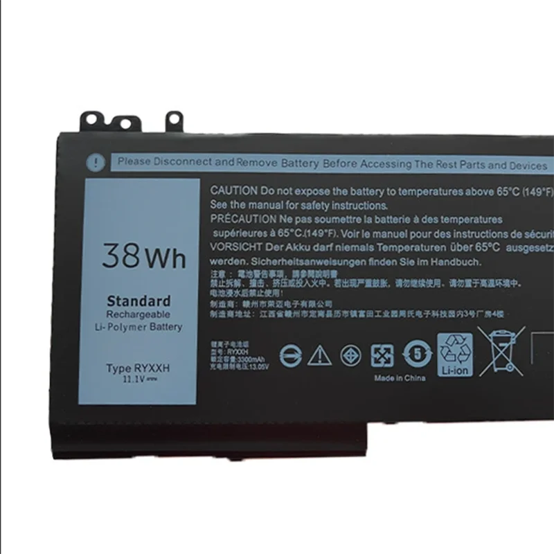 

Аккумулятор для ноутбука RYXXH 9P4D2 05TFCY 0YD8XC для Latitude E5250 E5450 E5550 12 5000 11 3150 3160 3550 серии 11,1 В 38WH/3420 мАч