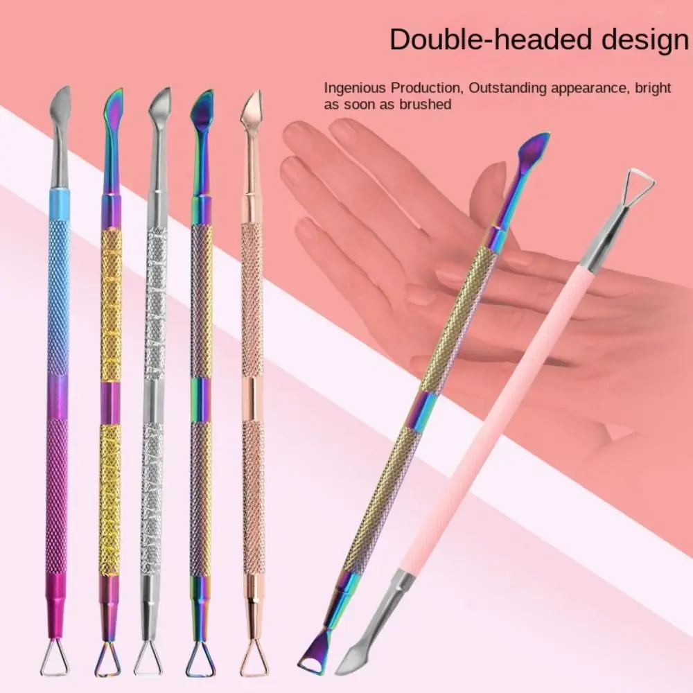 Double-Ended Cuticle Pusher Remove Nail Polish Glue Dead Skin Remover Dead Skin Pusher Exfoliating Skin Exfoliation Steel Push