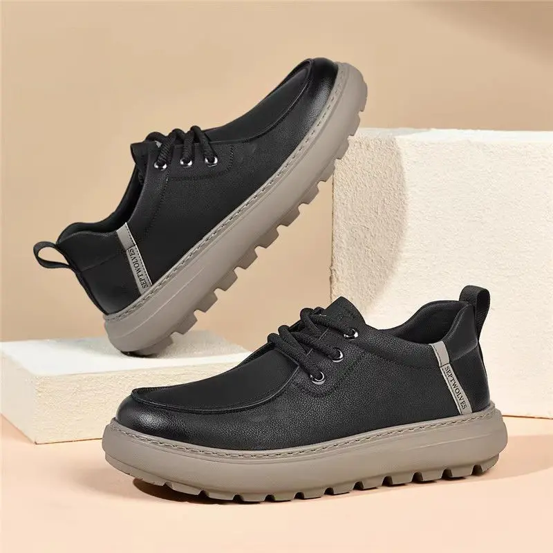

Men's 2026 Spring and Autumn New Soft Leather Business Versatile Sports and Leisure Leather Shoes Retro Board Shoes