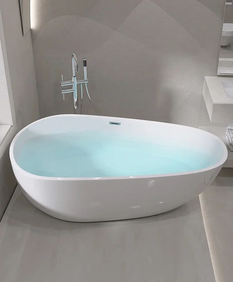 Egg shaped family double acrylic Euro thin edge independent minimalist bathtub 049 bathtub