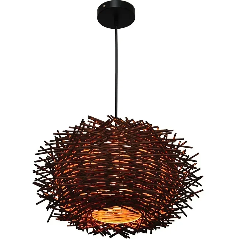 

Japanese Bamboo Chandelier Chinese Style Rattan Woven Hanging Light Ceiling Lamp for Home Cafe Bar Decorate Restaurant Lighting