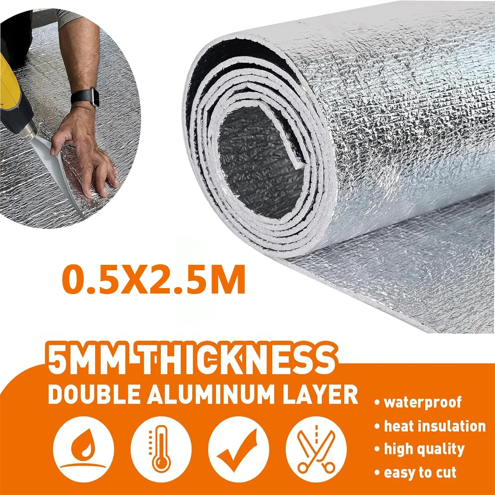 Reflective Insulation Foam Roll Window Insulation Kit for Winter Double-Sided Pearl Cotton with Aluminum Foil Thermal Shield