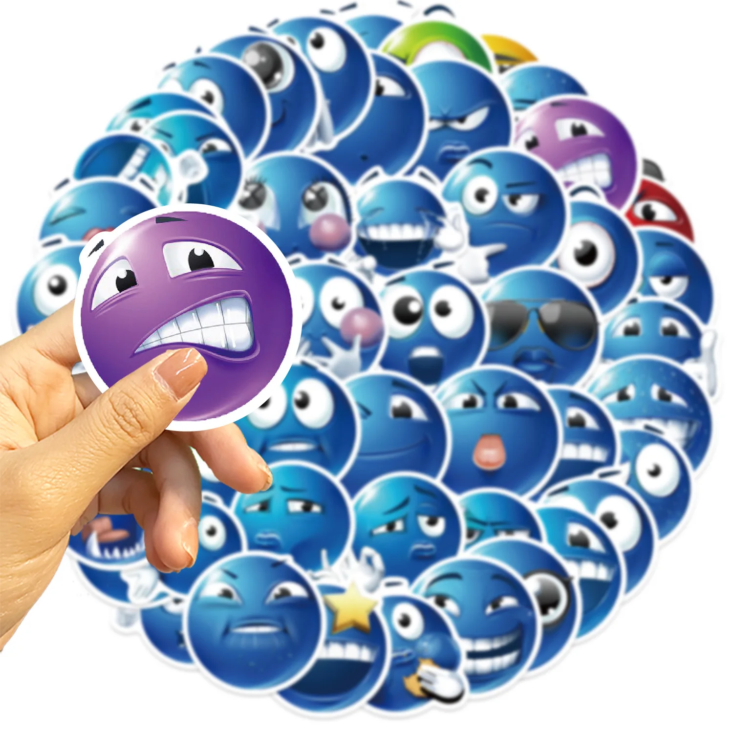 10/30/50PCS Blaue Bohnen Meme Sammlung Pack Graffiti Aufkleber für Wasser Tasse Telefon Computer Notebook Schreibwaren gepäck