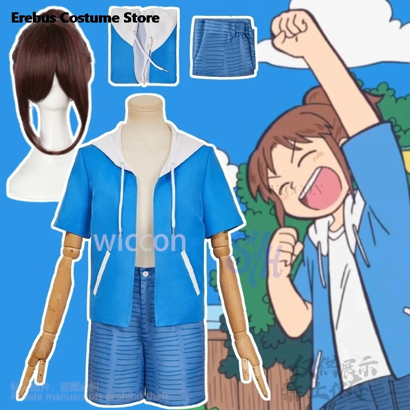 

NAGUMO CITY Cosplay ANIMATION Anime Costume Kawaii Blue Coat Summer Wear Hat Lovely Short Pants Halloween Party Cos Customized