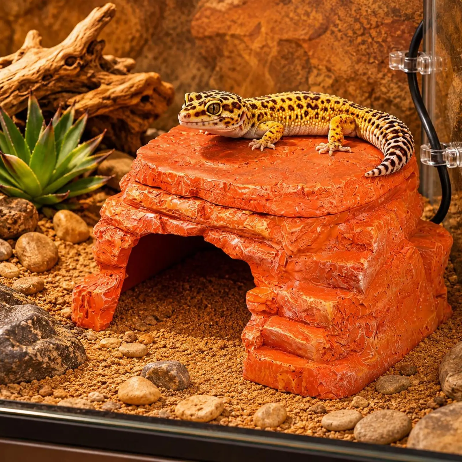 Rock Cave Heater Textured Heated Herpetological Cave Natural-Looking