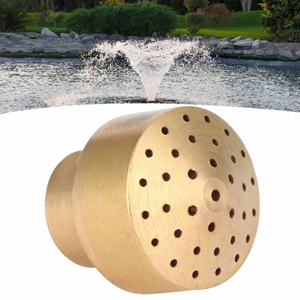 Brass Brass Fountain Nozzle Female Thread Multi Hole Pond Fountain Nozzle Mushroom G1 Inch DN25 Garden Pond Sprinkler
