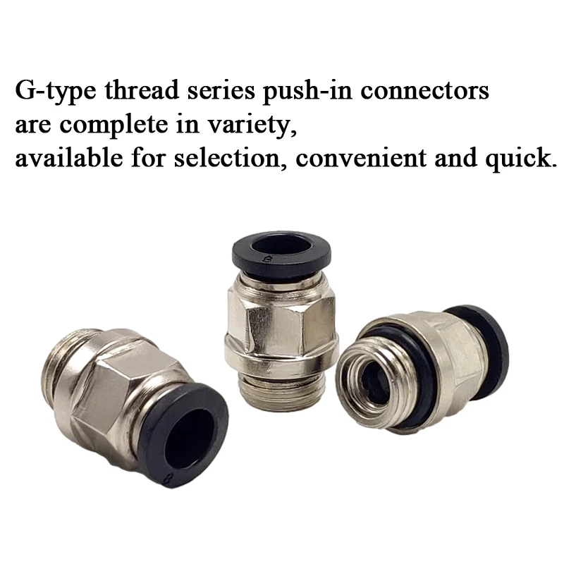 PC Pneumatic Quick Connector Black Cop G Thread 1/8