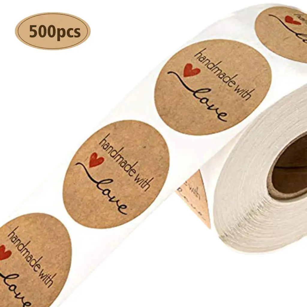 Rodada Handmade Papel Etiqueta do alimento, selagem Envelope, DIY Presentes Projetos, 2PCs, 1 em