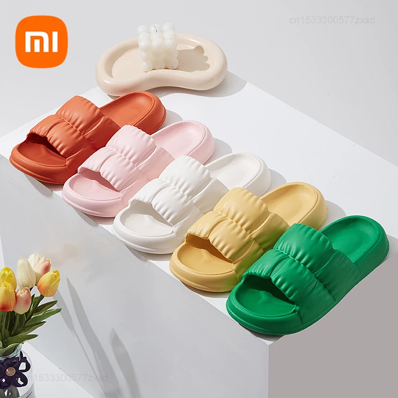 Chinelos de plataforma grossa Xiaomi para homens e mulheres, sola macia, EVA Indoor Slides, sandálias antiderrapantes, banheiro, casa, verão