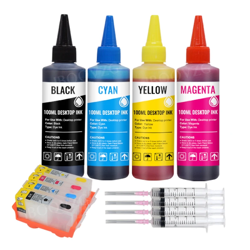 IBOQVZG Refill Ink Kits For HP364 364XL For HP Photosmart 5510 5515 6510 B010a B109a B109d B209a Deskjet 3070A Printer With Chip